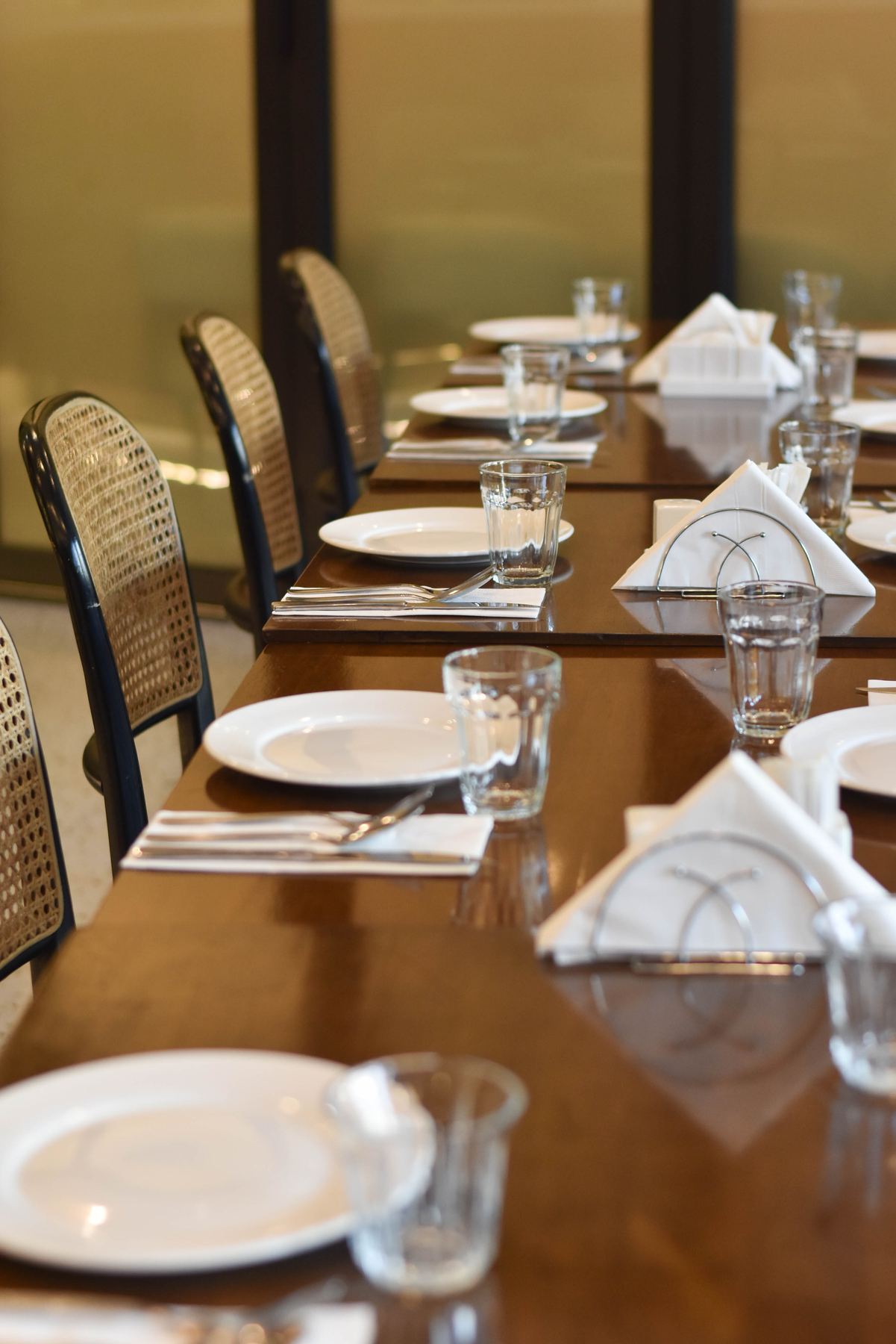 A table laid at Aziza